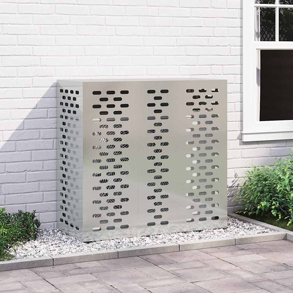 vidaXL Klimaanlagenabdeckung Silber 110 x 50 x 105 cm