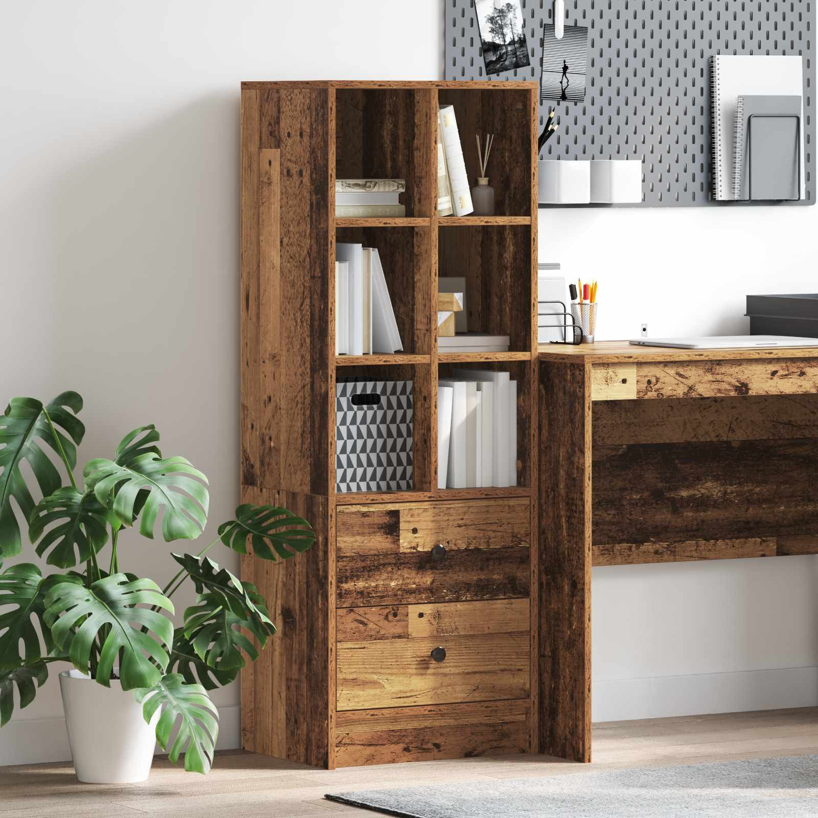 vidaXL Highboard mit Schubladen Altholz 45,5 x 34 x 127 cm