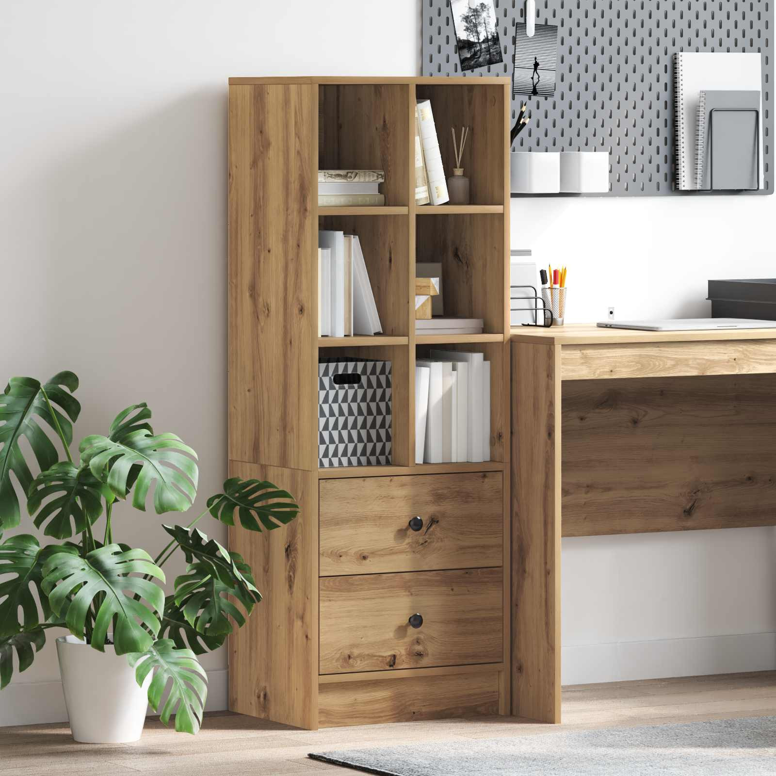 vidaXL Highboard Artisan-Eiche 45,5 x 34 x 127 cm