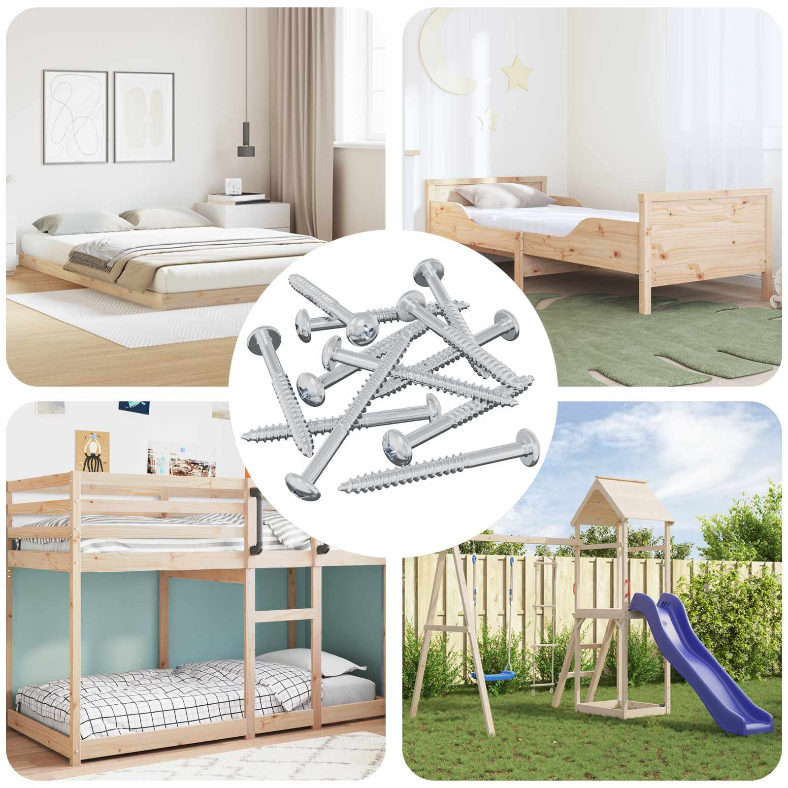 vidaXL Holzschraube 3273 pcs Silber 9,8 x 53 mm Stahl