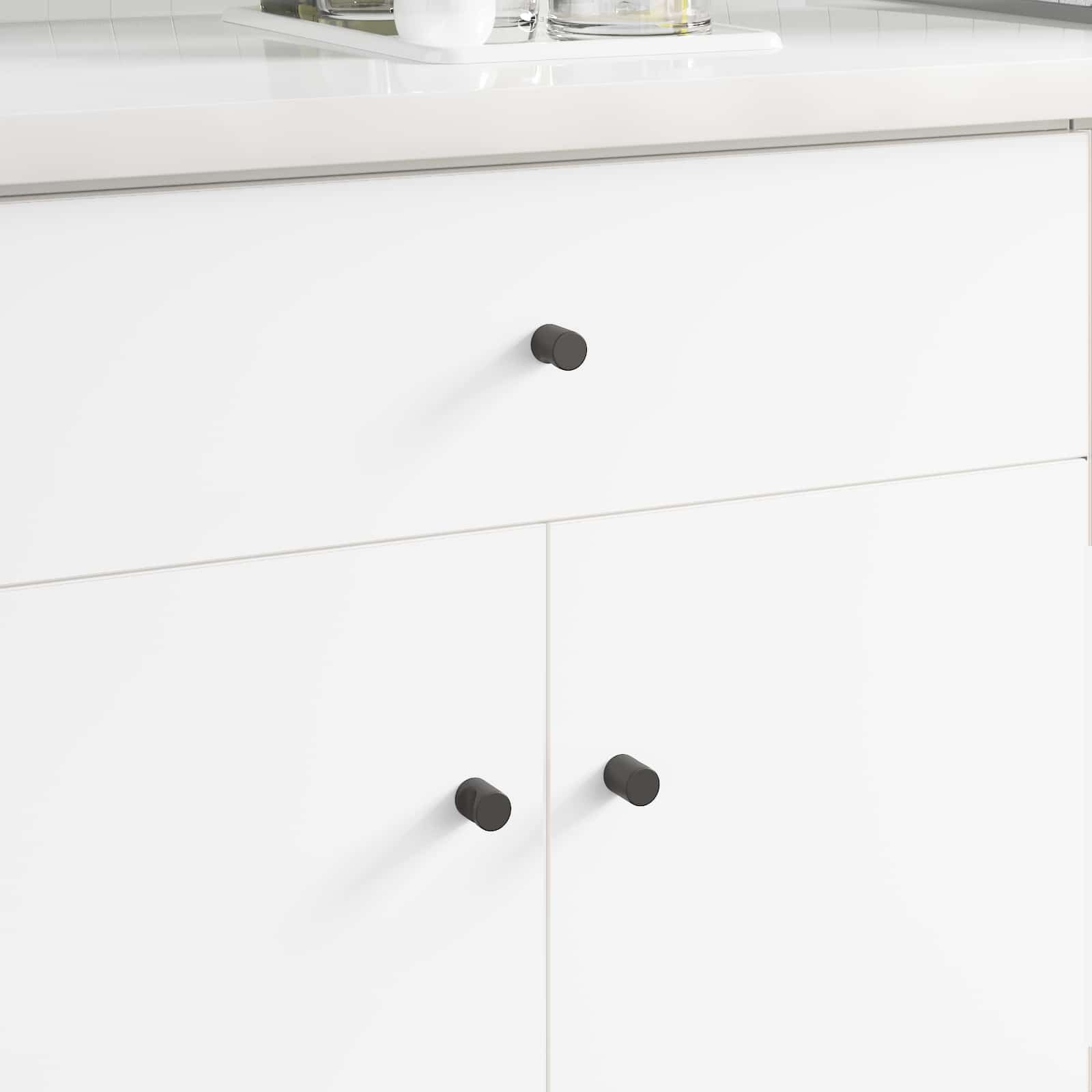 vidaXL Schrankknopf 2 pcs Schwarz 18 x 23 mm Eisen