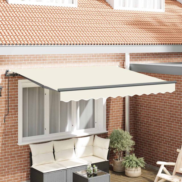 vidaXL Einziehbare Markise Creme 250 x 200 cm Stoff