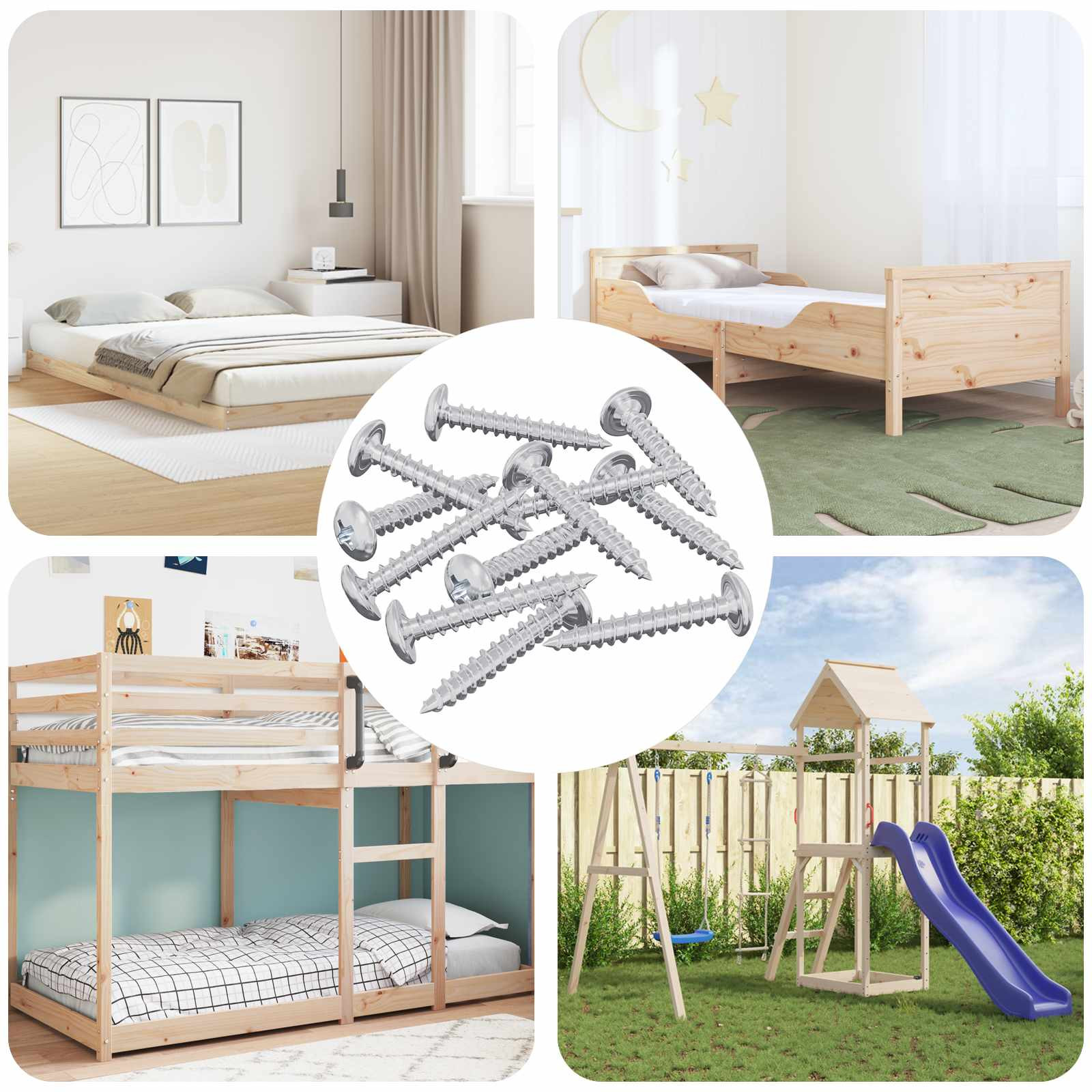 vidaXL Holzschrauben 12 pcs Silber M4 x 25 mm Stahl