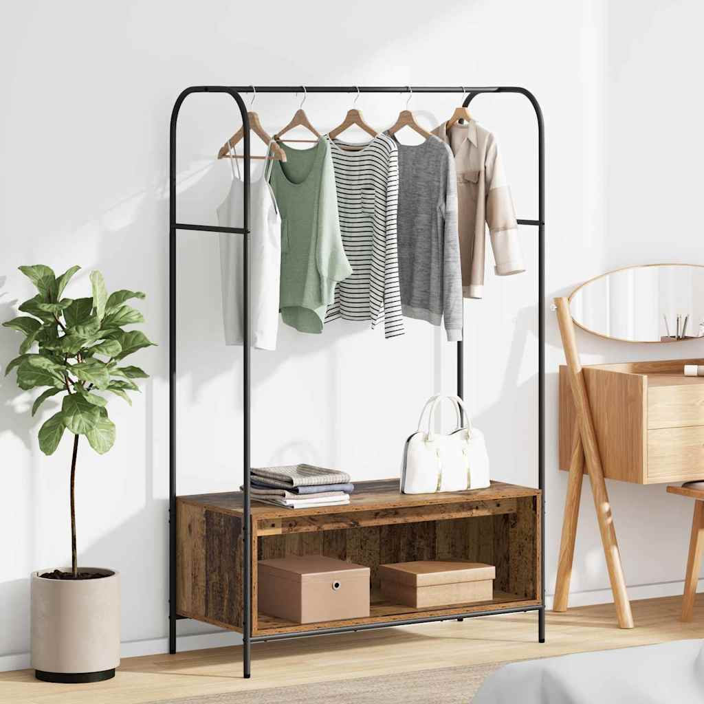 vidaXL Kleiderständer Braun Eichen-Optik 100 x 44 x 160 cm
