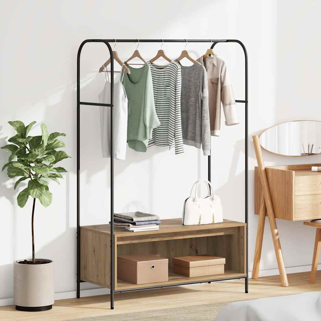 vidaXL Kleiderständer Braun Eichen-Optik 100 x 44 x 160 cm