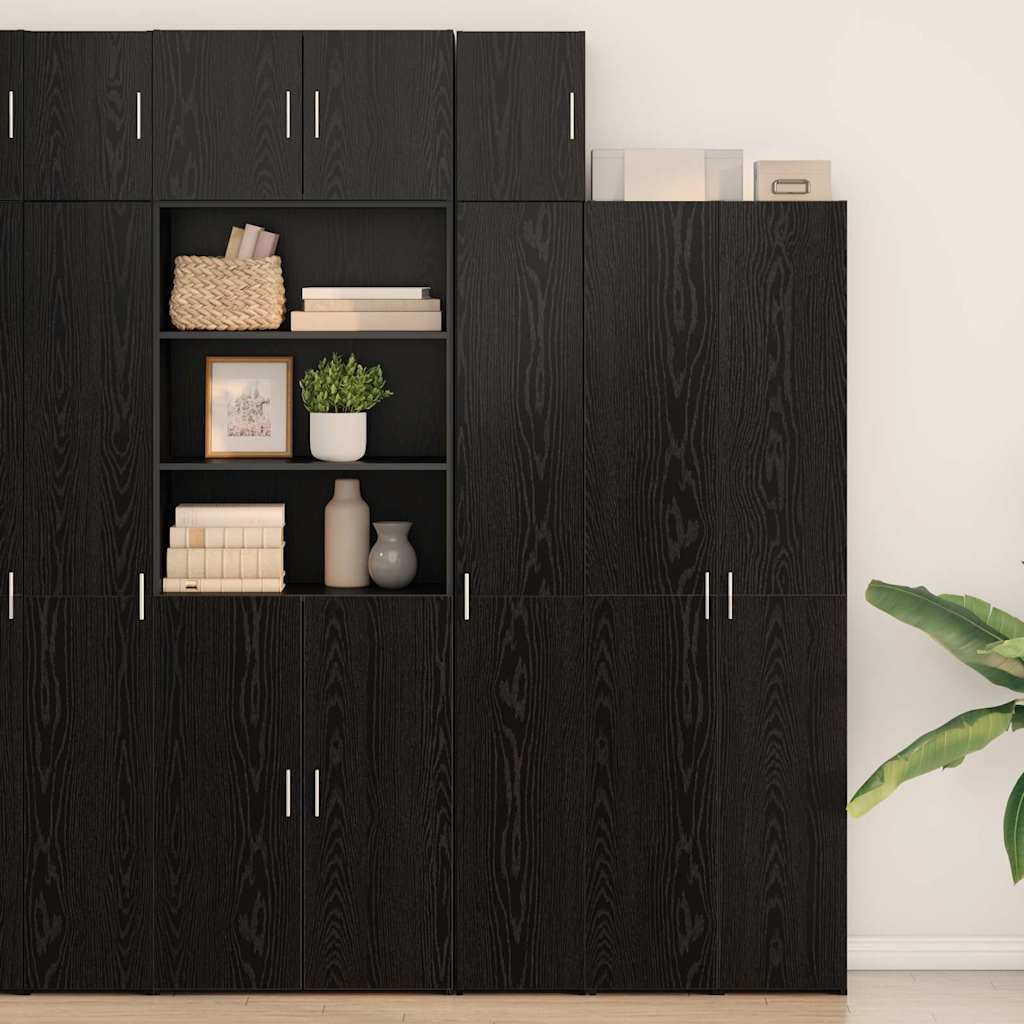 vidaXL Wandschrank Schwarz Eichen-Optik 30 x 42,5 x 39,5 cm
