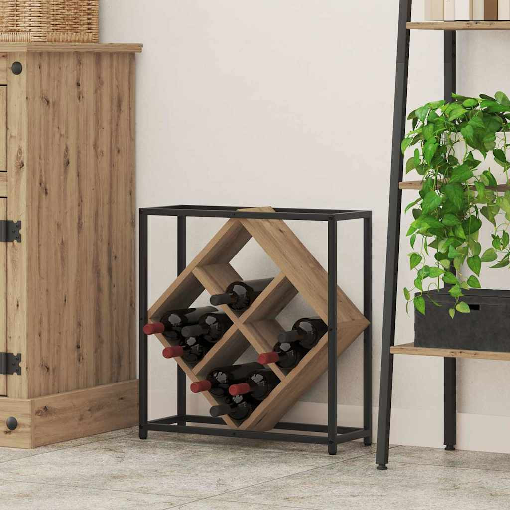 vidaXL Weinregal 16 Flaschen Holzwerkstoff Artisan-Eiche