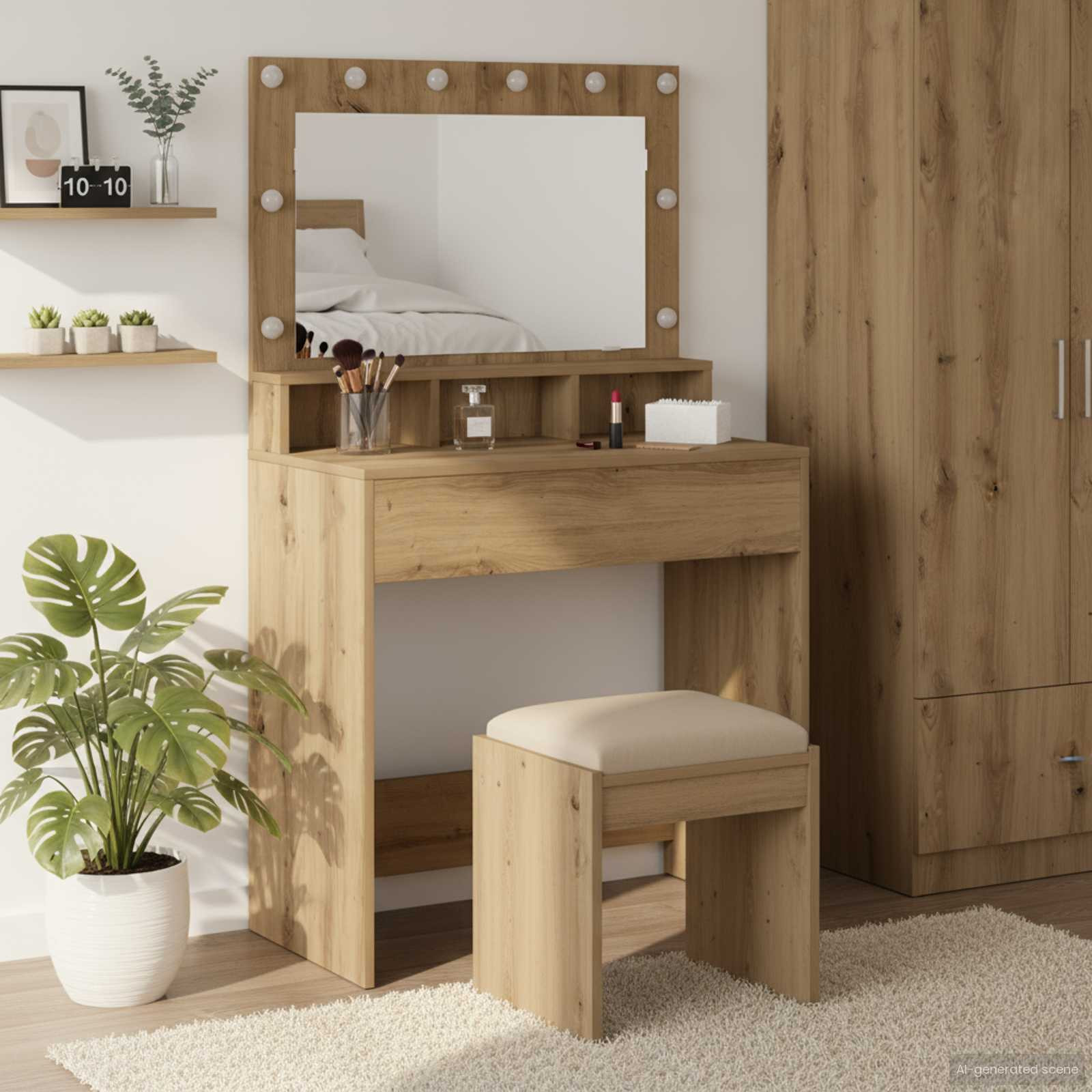 vidaXL Schminktisch Artisan-Eiche 75,5 x 41 x 135 cm Holzwerkstoff
