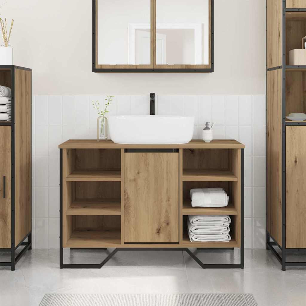 vidaXL Waschbeckenschrank Artisan-Eiche 91 x 35 x 60 cm Holzwerkstoff