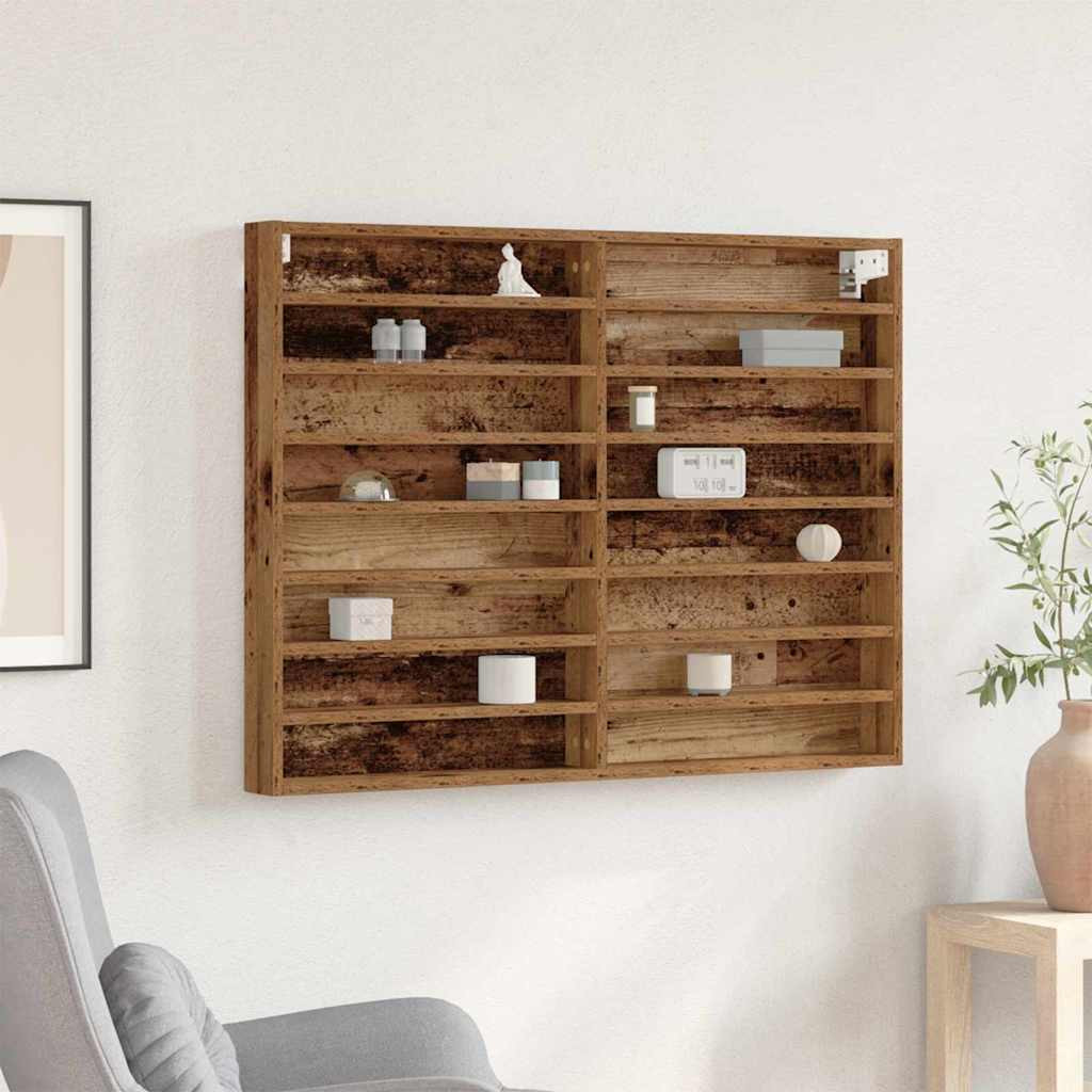 vidaXL Vitrine mit Regal Altholz 100 x 8,5 x 75 cm Holzwerkstoff