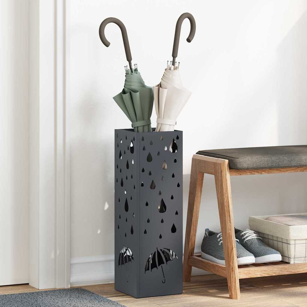 vidaXL Regenschirmständer Anthrazit 15,5 x 15,5 x 49 cm Stahl
