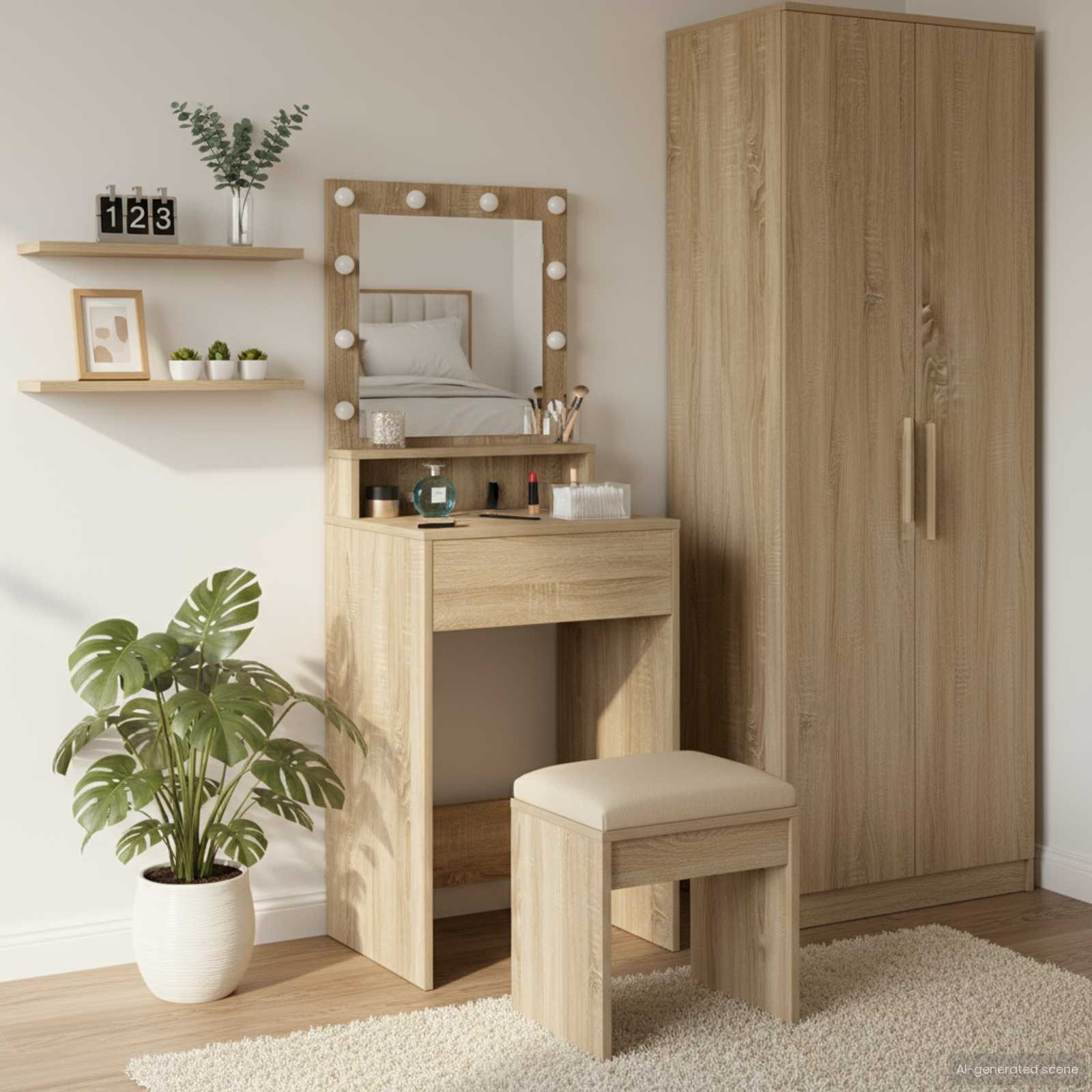 vidaXL Schminktisch Sonoma-Eiche 50 x 41 x 135 cm Holzwerkstoff