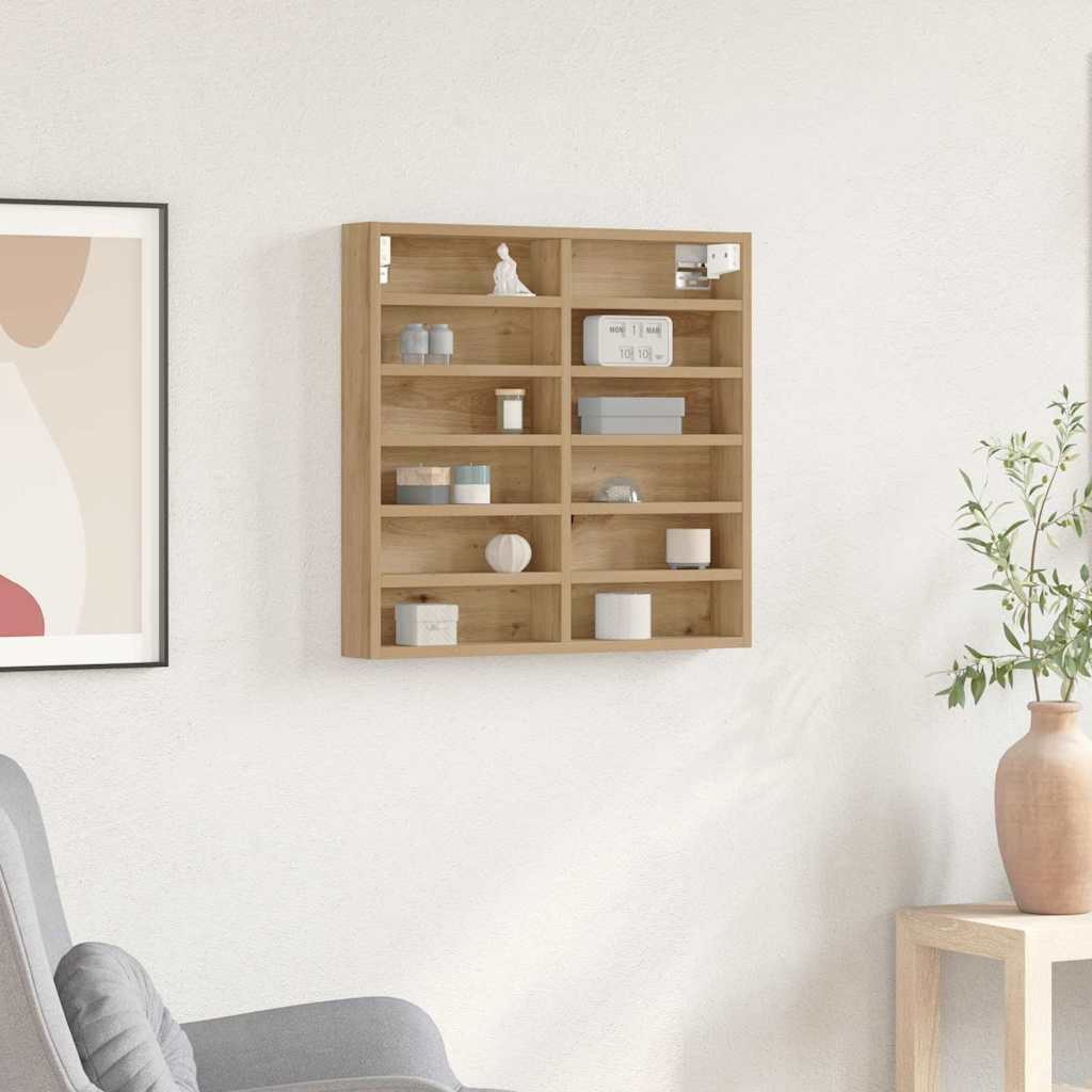 vidaXL Vitrine Wandhalterung Artisan-Eiche 60 x 8,5 x 58 cm