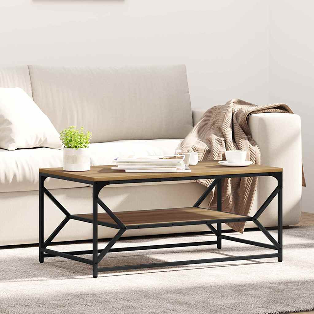 vidaXL Couchtisch Artisan-Eiche 90 x 50 x 40 cm