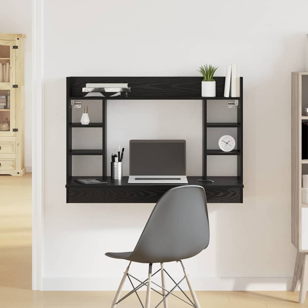 vidaXL Wandtisch Schwarz Eichen-Optik Holzwerkstoff 105 x 48 x 75 cm