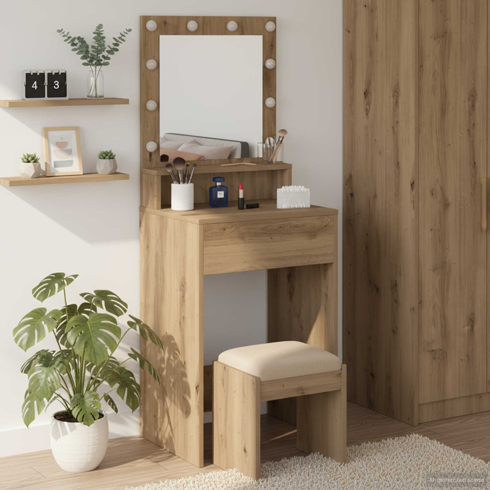 vidaXL Schminktisch Artisan-Eiche 50 x 41 x 135 cm Holzwerkstoff