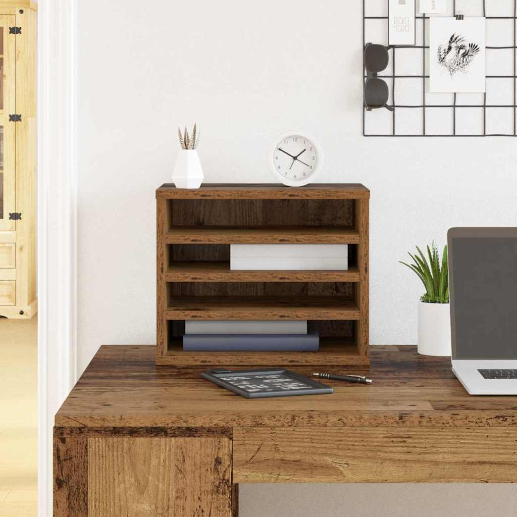 vidaXL Schreibtisch Organizer Altholz 36 x 26 x 29,5 cm Holzwerkstoff