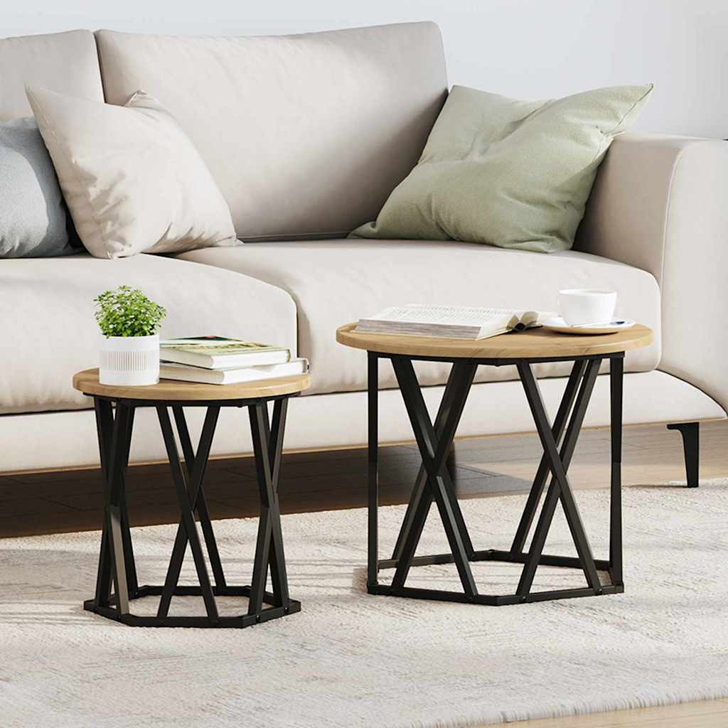 vidaXL Beistelltisch 2 pcs Artisan-Eiche 50 x 50 x 40 cm