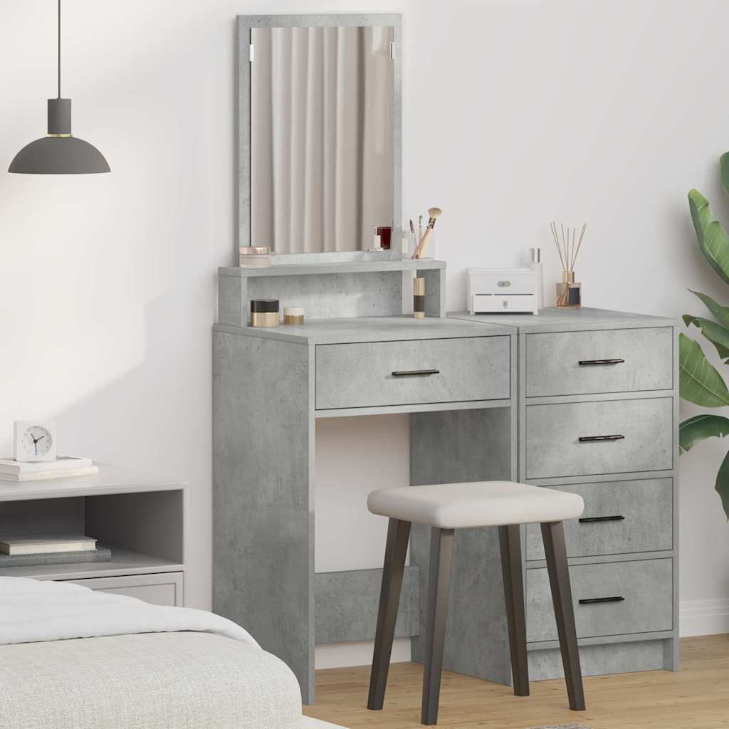 vidaXL Schminktisch Beton Grau 50 x 41 x 140 cm Holzwerkstoff