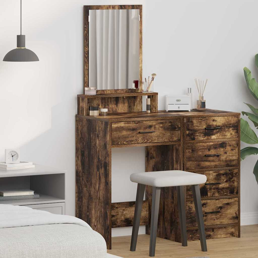 vidaXL Schminktisch Geräucherte Eiche 50 x 41 x 140 cm Holzwerkstoff