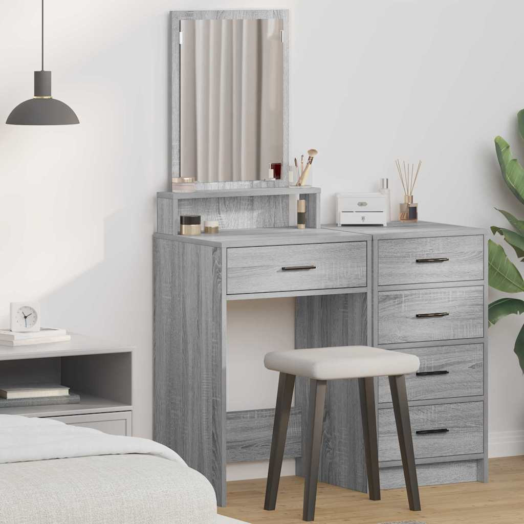 vidaXL Schminktisch Graues Sonoma 50 x 41 x 140 cm Holzwerkstoff