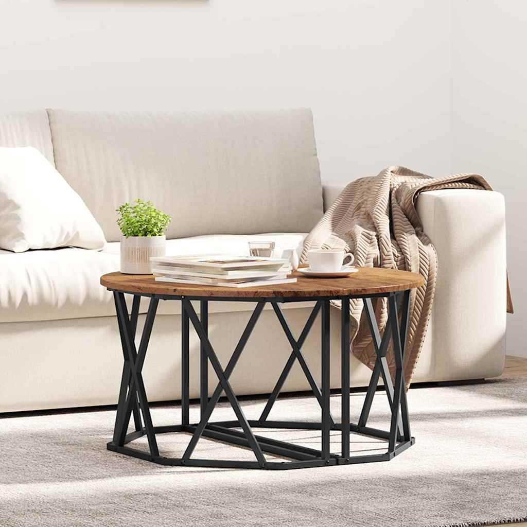 vidaXL Couchtisch Altholz 80 x 80 x 42 cm Ingenieure Holz und Stahl