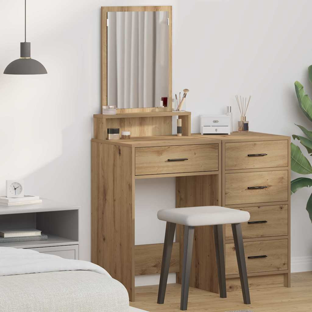 vidaXL Schminktisch Artisan-Eiche 50 x 41 x 140 cm Holzwerkstoff