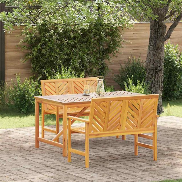 vidaXL Garten Essgruppe 3 Stk. Braun Massivholz Akazie
