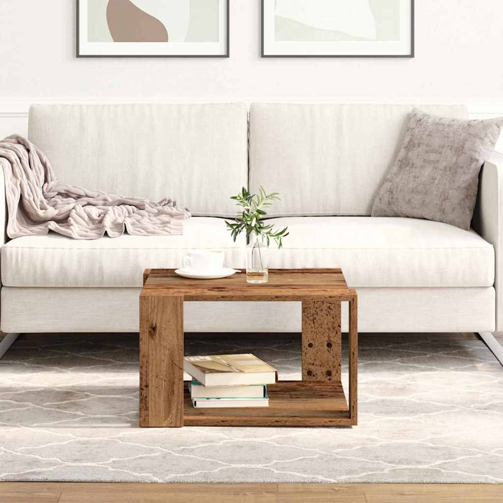 vidaXL Couchtisch Altholz 51,5 x 51,5 x 30 cm Holzwerkstoff