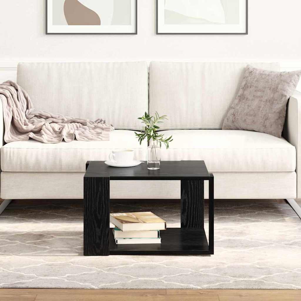 vidaXL Couchtisch Schwarz Eichen-Optik 51,5 x 51,5 x 30 cm
