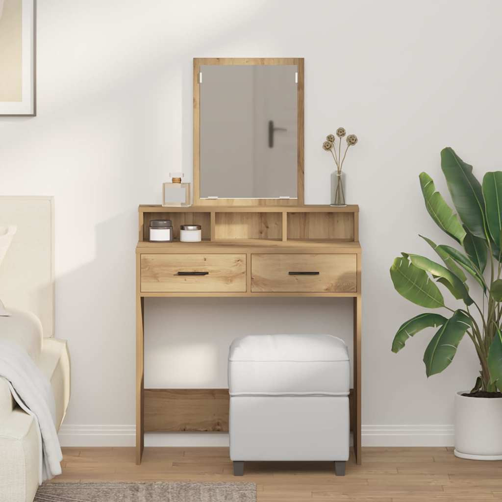 vidaXL Schminktisch Artisan-Eiche 79 x 41 x 140 cm Holzwerkstoff