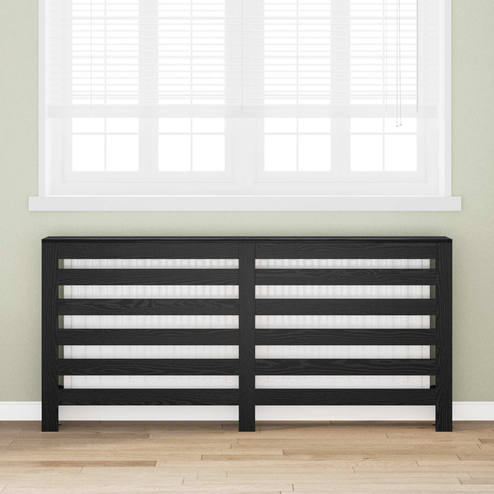 vidaXL Heizkörperabdeckung Schwarz Eichen-Optik 175 x 20 x 82 cm