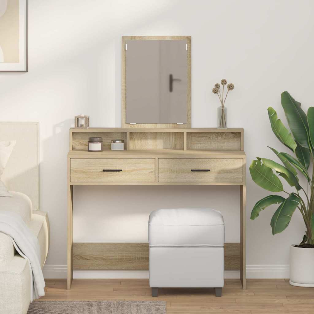vidaXL Schminktisch Sonoma-Eiche 100 x 41 x 140 cm Holzwerkstoff
