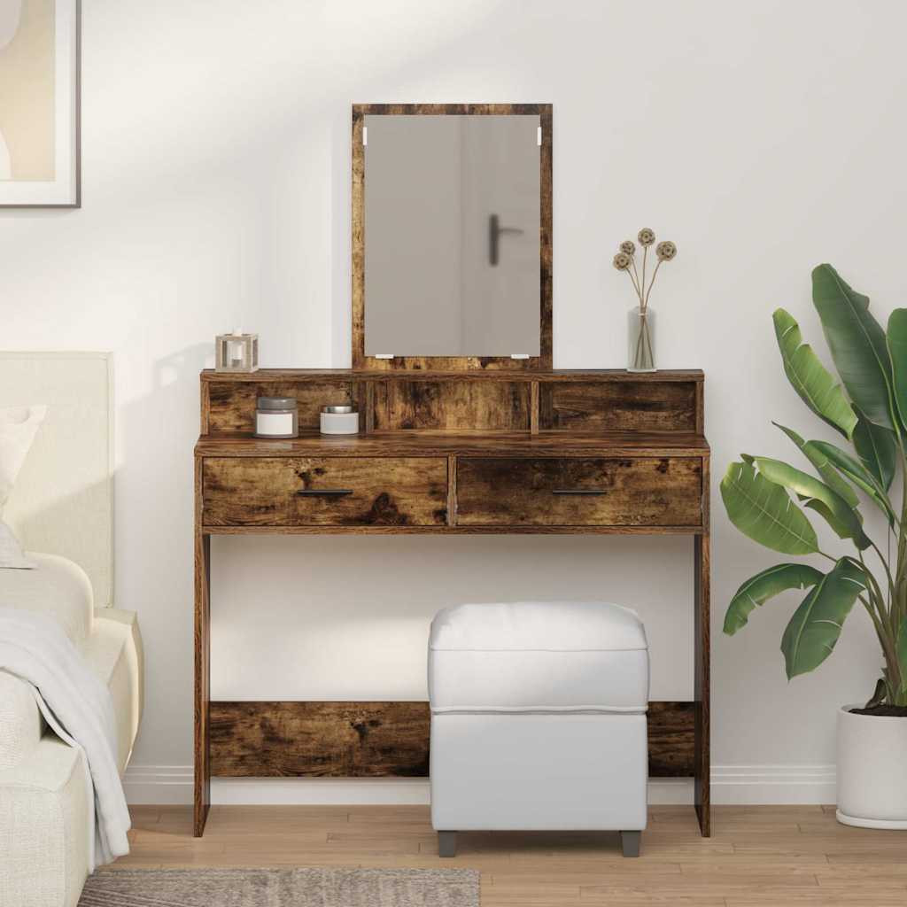 vidaXL Schminktisch Geräucherte Eiche 100 x 41 x 140 cm Holzwerkstoff