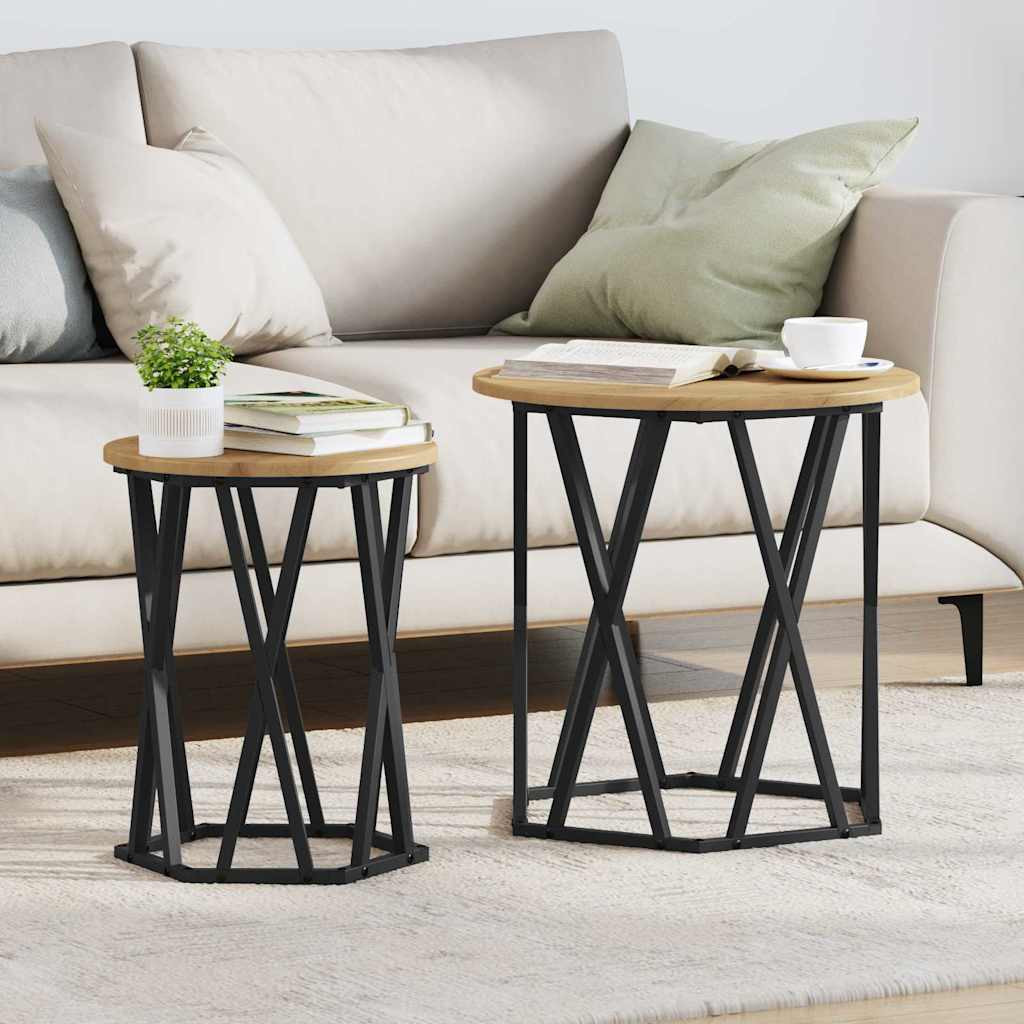 vidaXL Couchtisch 2 pcs Artisan-Eiche 50 x 50 x 50 cm