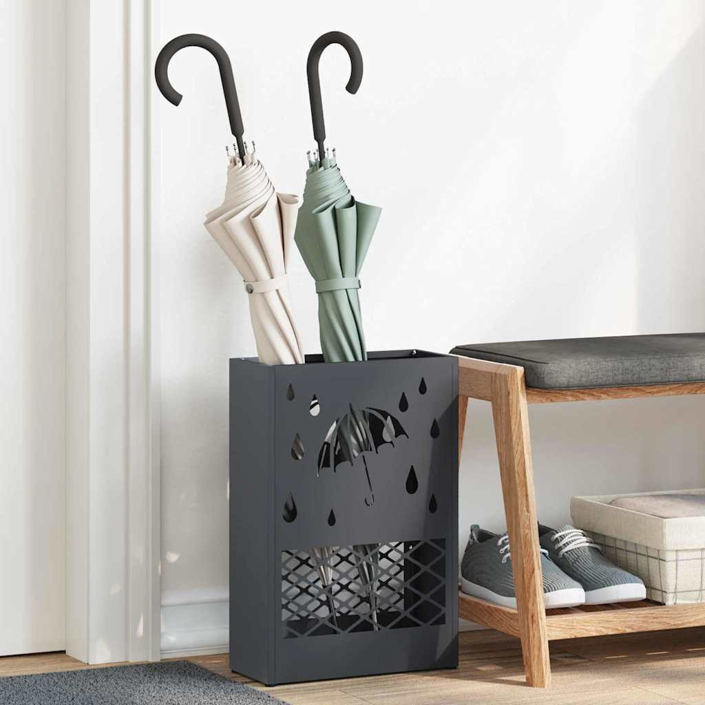 vidaXL Regenschirmständer Anthrazit 28 x 12 x 41 cm Stahl