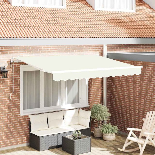 vidaXL Einziehbare Markise Creme 250 x 200 cm Stoff