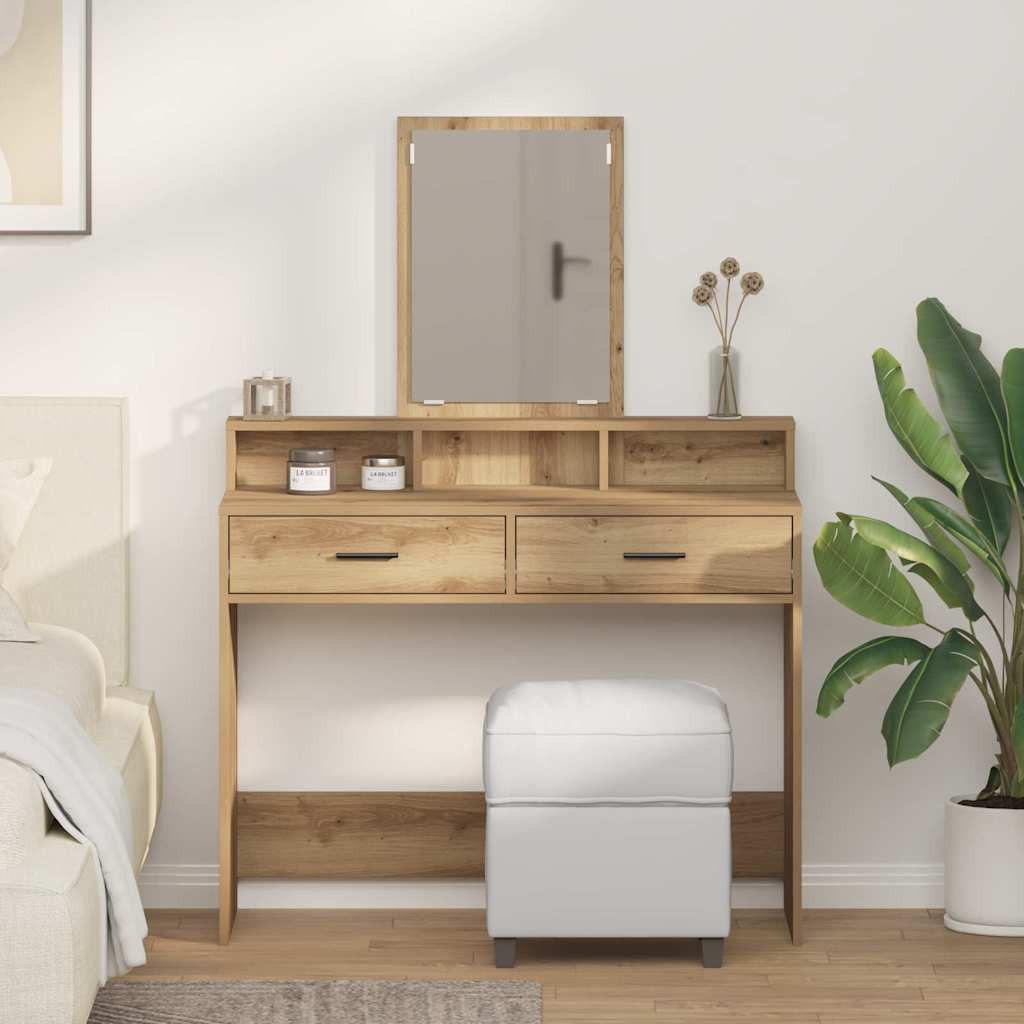 vidaXL Schminktisch Artisan-Eiche 100 x 41 x 140 cm Holzwerkstoff