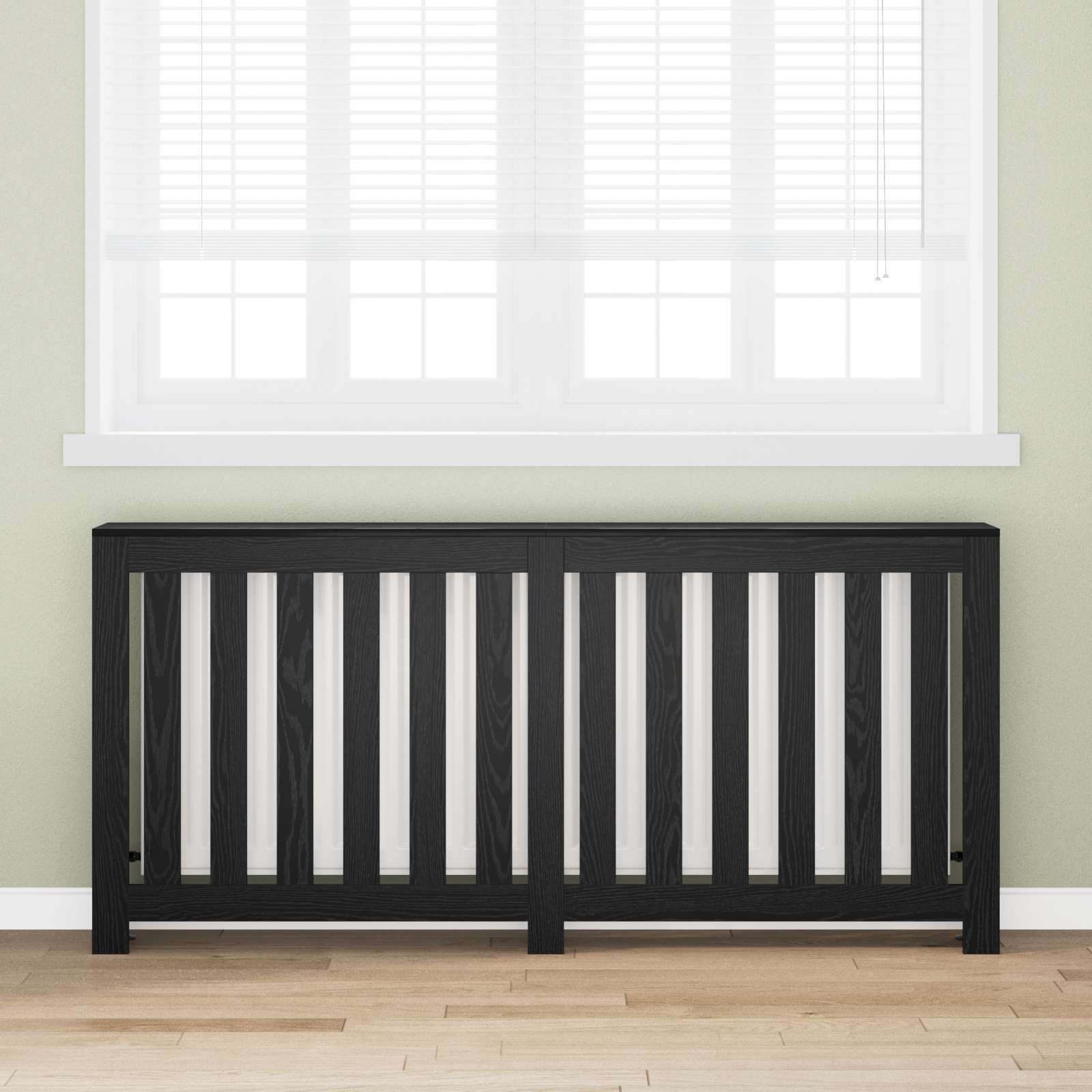 vidaXL Heizkörperabdeckung Schwarz Eichen-Optik 175 x 20 x 82 cm