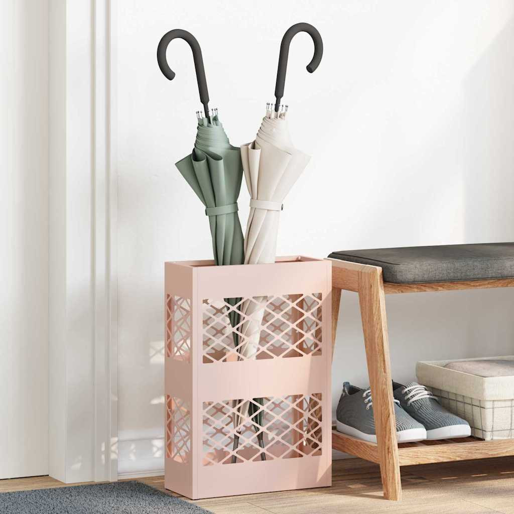vidaXL Regenschirmständer Rosa 28 x 12 x 41 cm Stahl