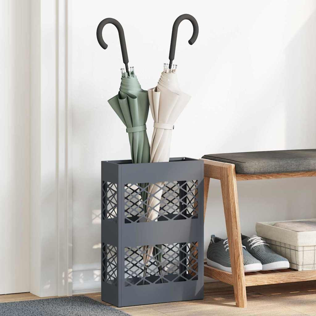 vidaXL Regenschirmständer Anthrazit 28 x 12 x 41 cm Stahl
