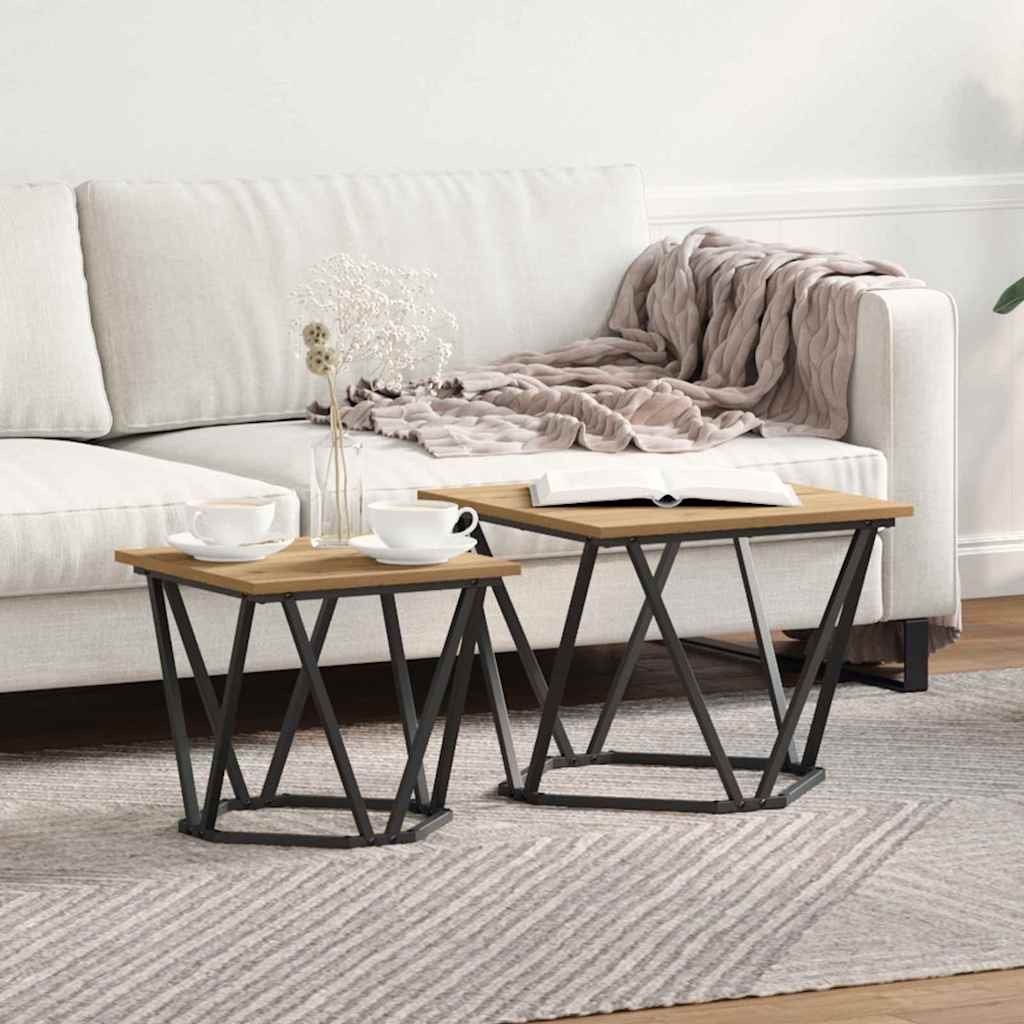 vidaXL Beistelltisch-Set 2 pcs Artisan-Eiche 50 x 50 x 40 cm