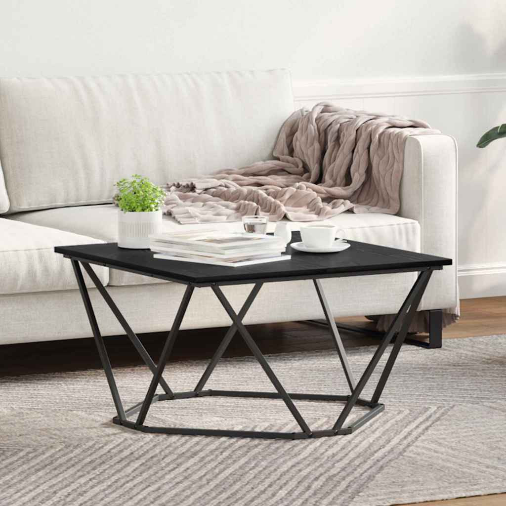 vidaXL Couchtisch Schwarz Eichen-Optik 80 x 80 x 45 cm