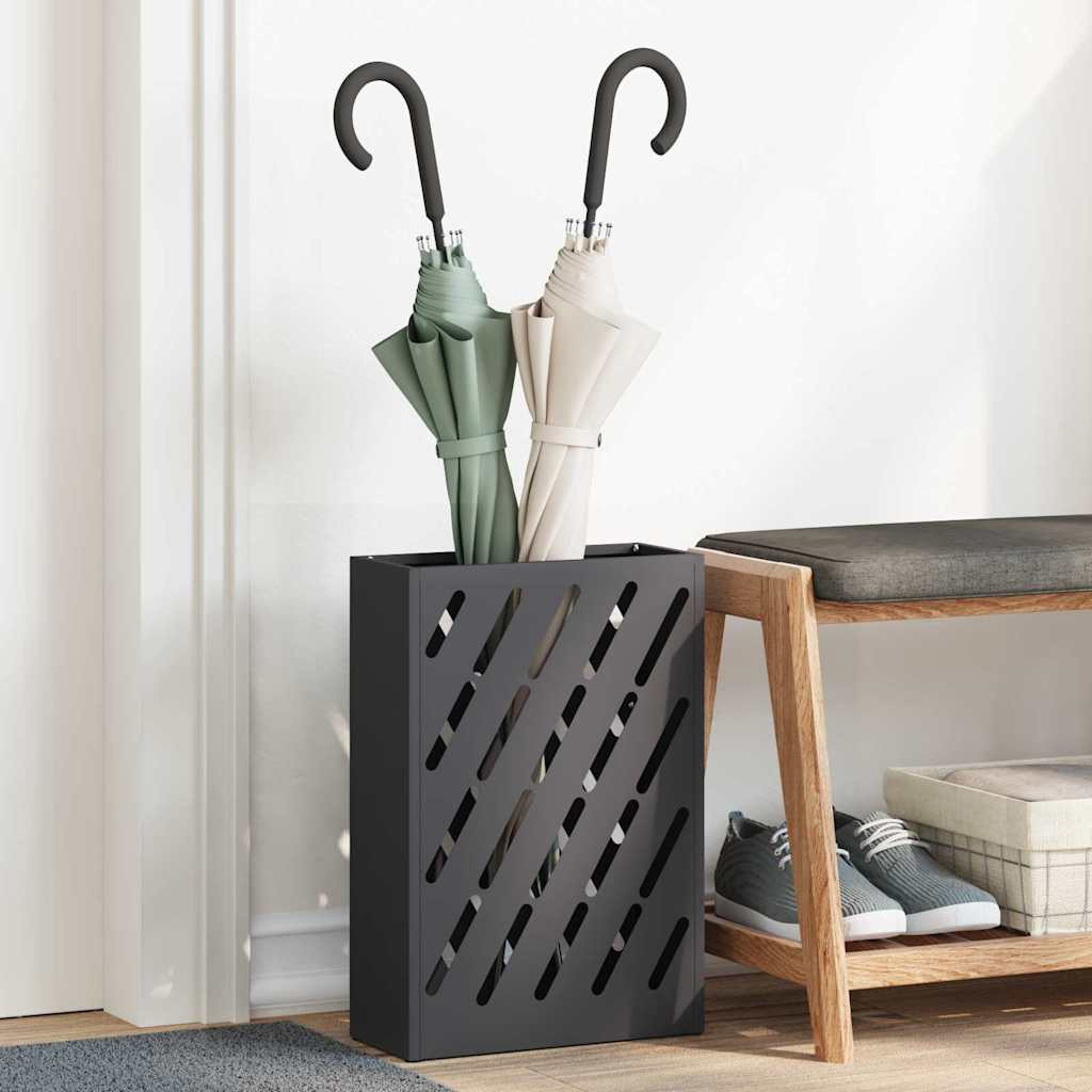 vidaXL Regenschirmständer Schwarz 28 x 12 x 41 cm Stahl