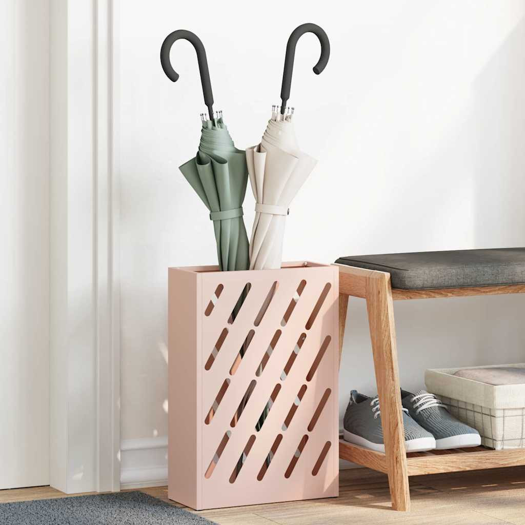 vidaXL Regenschirmständer Rosa 28 x 12 x 41 cm Stahl