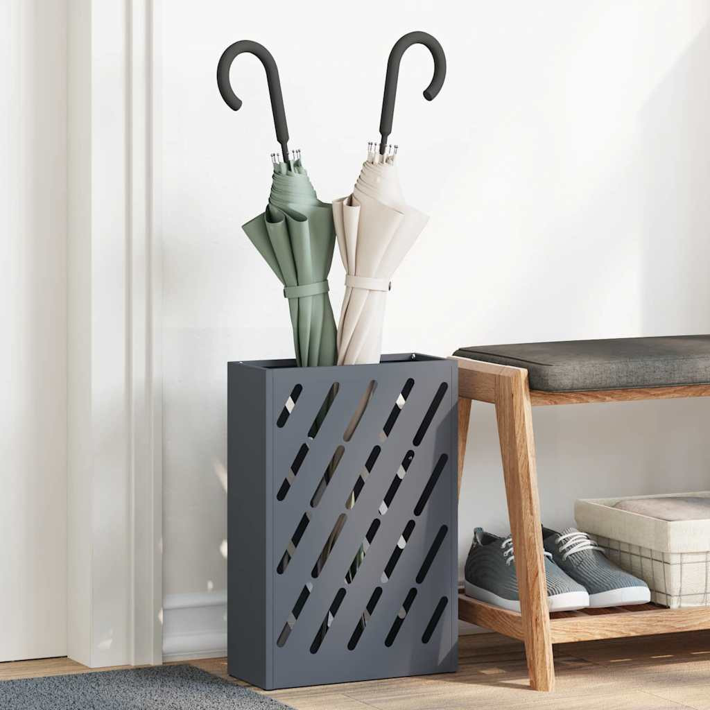 vidaXL Regenschirmständer Anthrazit 28 x 12 x 41 cm Stahl