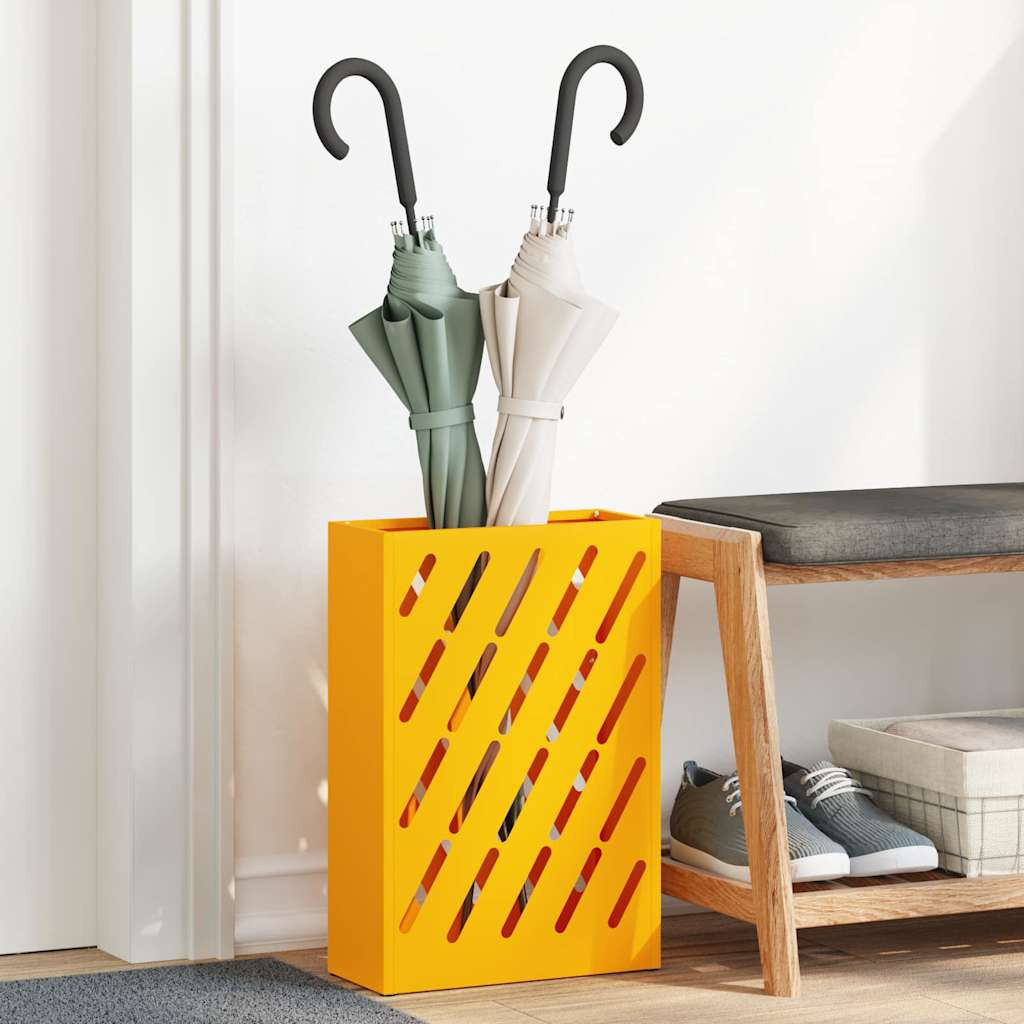 vidaXL Regenschirmständer Senfgelb 28 x 12 x 41 cm Stahl