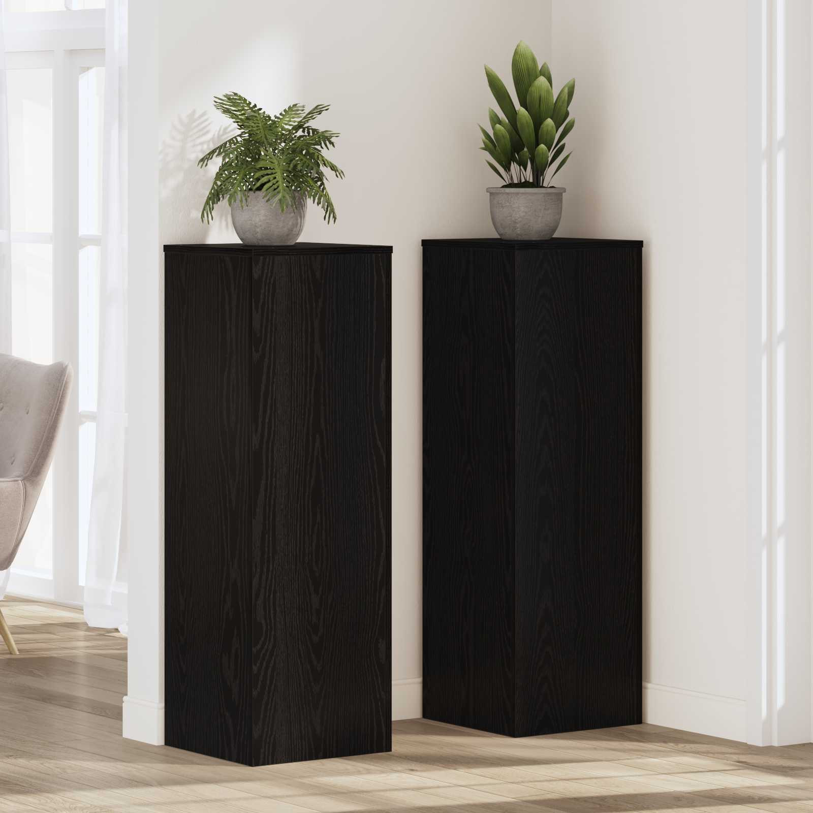 vidaXL Pflanzenständer Schwarz Eichen-Optik 33 x 33 x 100 cm