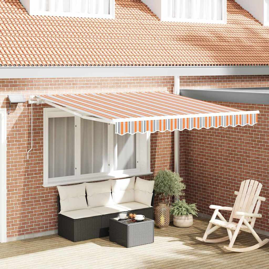 vidaXL Ausziehbare Markise Mehrfarbig 350 x 250 cm Stoff und Aluminium