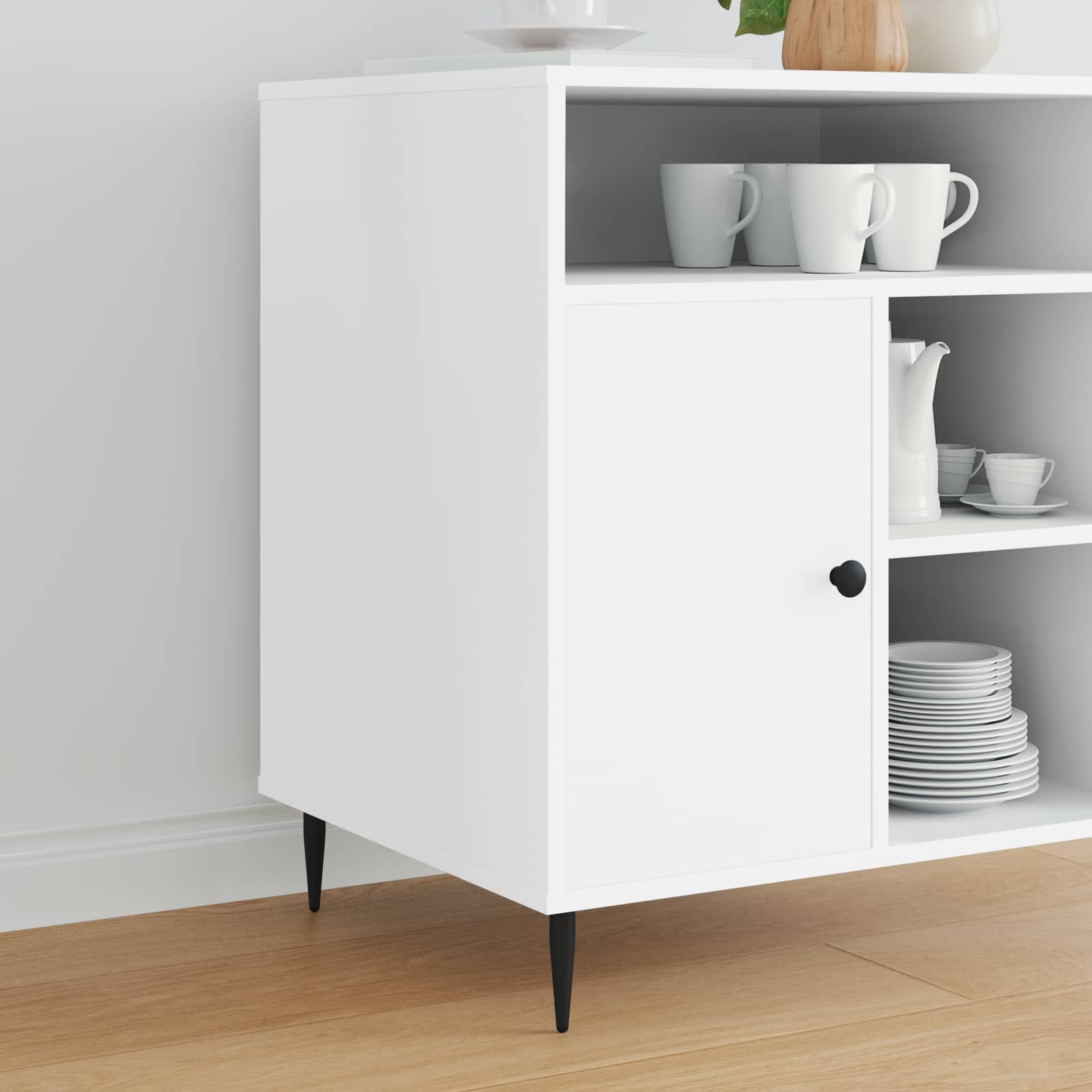 vidaXL Möbelbeine 2 pcs Schwarz Ø 40 x 98 mm Eisen